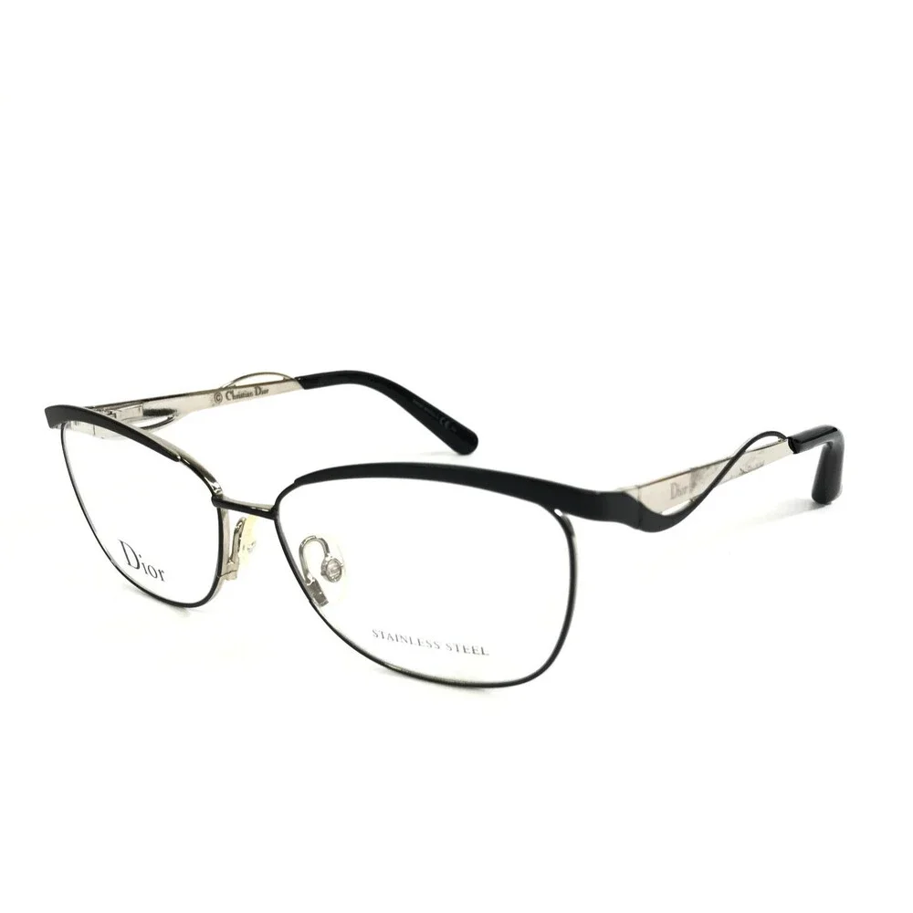 Christian Dior Eyeglasses Frames CD3783 G8Q Black Light Gold Cat Eye 55-14-140